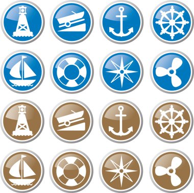 sailing icon set clipart