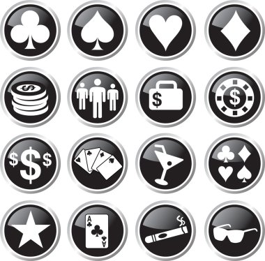 Poker oyun Icon set