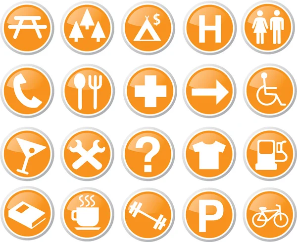Oranje pictogrammenset — Stockvector