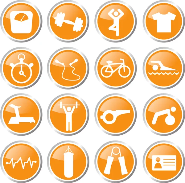 Fitness icon set — Stock Vector