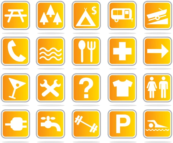 Camping icon set — Stock Vector