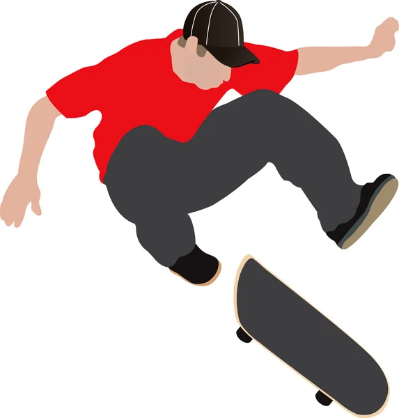 Skateboarding ilustrace — Stockový vektor