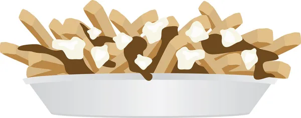 Poutine illustratie — Stockvector