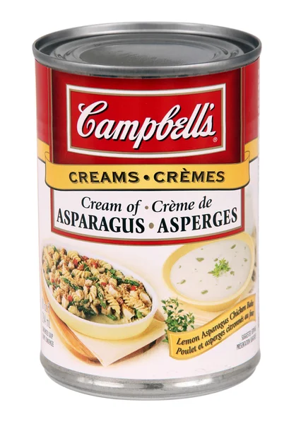 Crema de espárragos Campbell — Foto de Stock