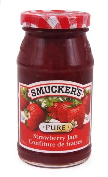 Botol selai stroberi Smucker — Stok Foto