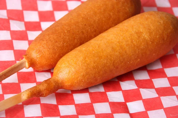 Corndogs and mustard — Stock Photo, Image