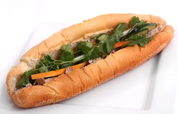 Pork banh mi vietnamese sandwich — Stock Photo, Image