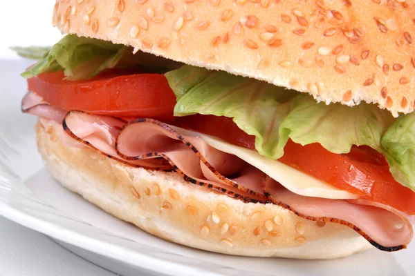 Delicious ham sandwich — Stock Photo, Image