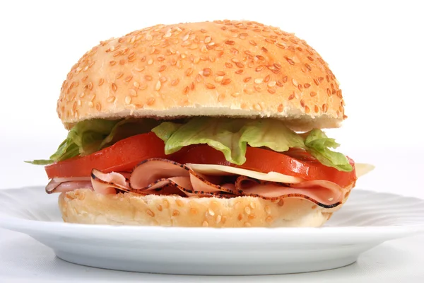 Delicious ham sandwich — Stock Photo, Image