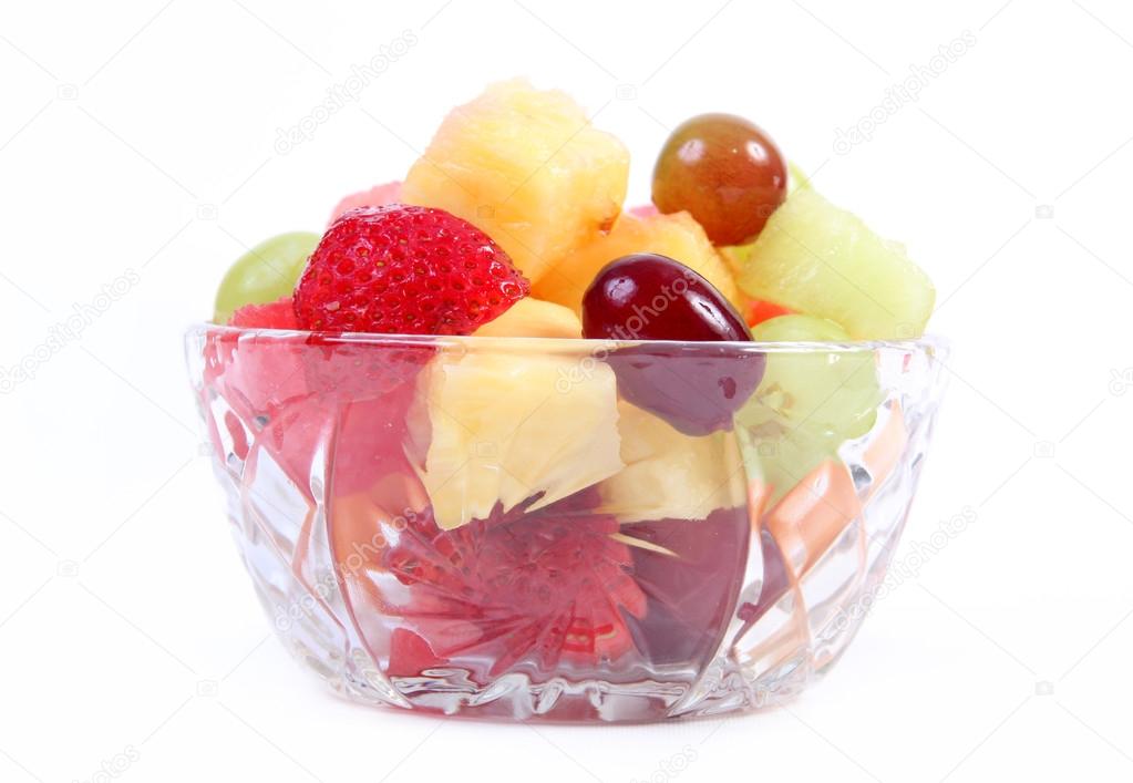 fresh fruit salad in a cup