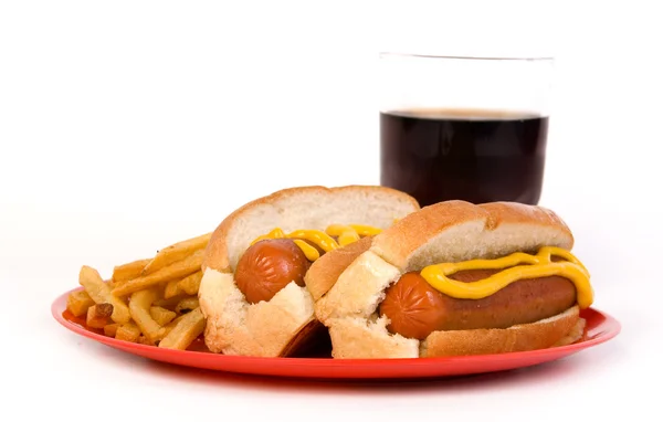 Hotdog with mustard — Stock Photo, Image