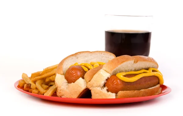 Hot dog con mostaza —  Fotos de Stock