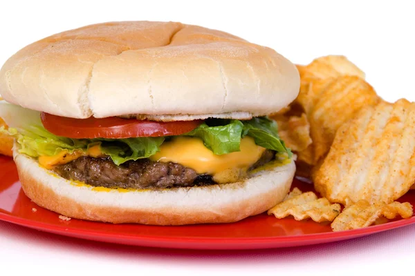 Burger serowy — Zdjęcie stockowe