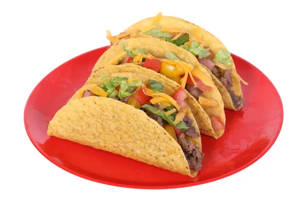 Nötkött taco på tallrik — Stockfoto