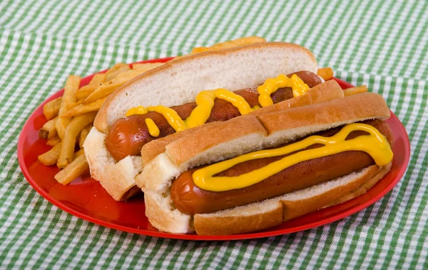 Hotdog with mustard — Stock Photo, Image