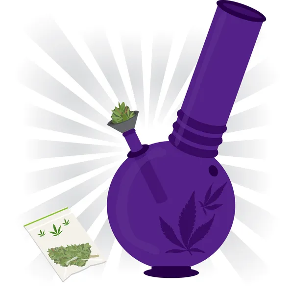 Illustrazione del bong di marijuana — Vettoriale Stock