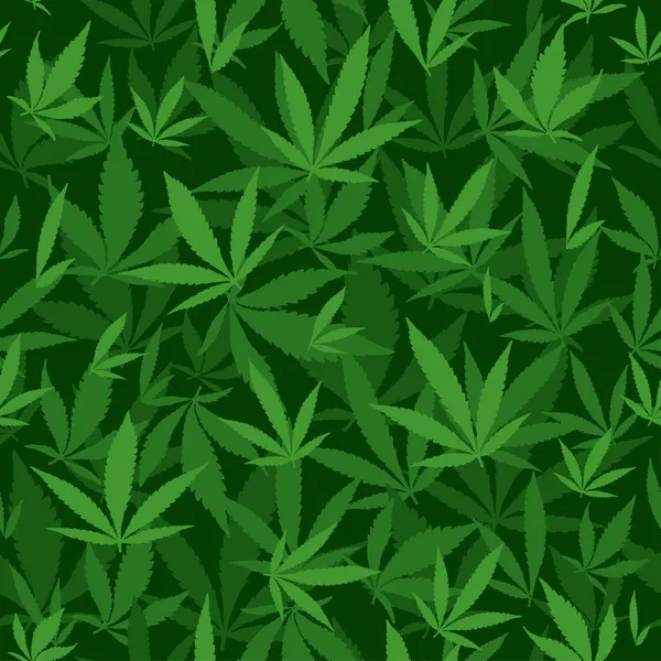 Naadloze vector patroon met marihuana — Stockvector