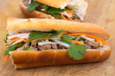 Banh mi vietnamese pork sandwich clipart