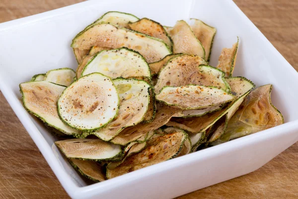 Zucchini thin chips oven baked — Stock Photo, Image