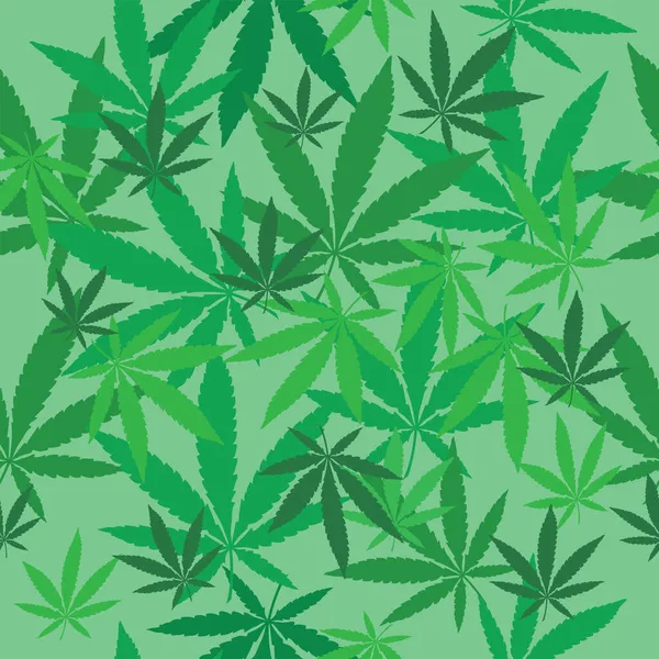 Patrón Vectorial Inconsútil Con Ilustración Hojas Marihuana — Vector de stock