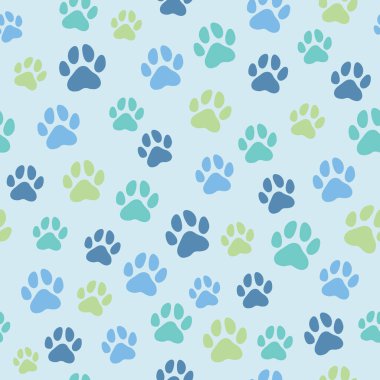 Köpek patisi köpek yavrusu ayak izi kusursuz model vektör şirin arkaplan