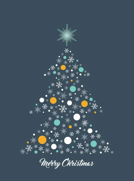 Sparkly Decorated Christmas Tree Vector Illustration — Stock Vector