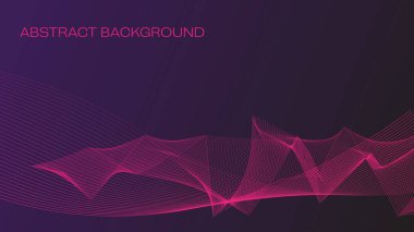 Pembe ve mor Dijital Teknoloji dinamik çizgileri kavramsal arkaplan pankartları vektörünü dalgalandırır