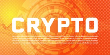 Turuncu şifreleme pazarı soyut arkaplan tasarımı 