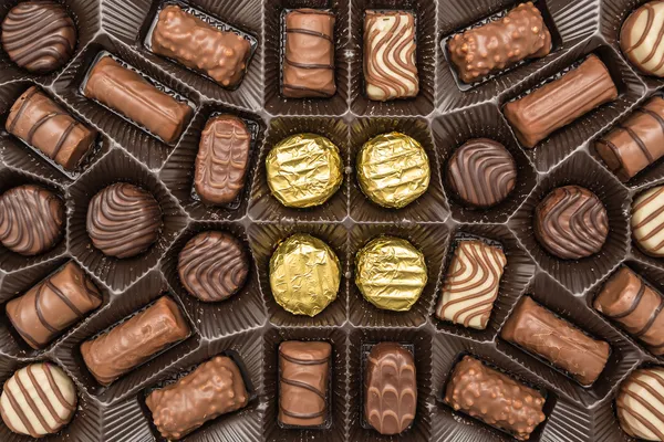 Scatola di cioccolato caramelle — Foto Stock