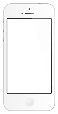 New realistic white mobile phone clipart