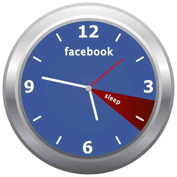 Facebook Clock — Stock Vector