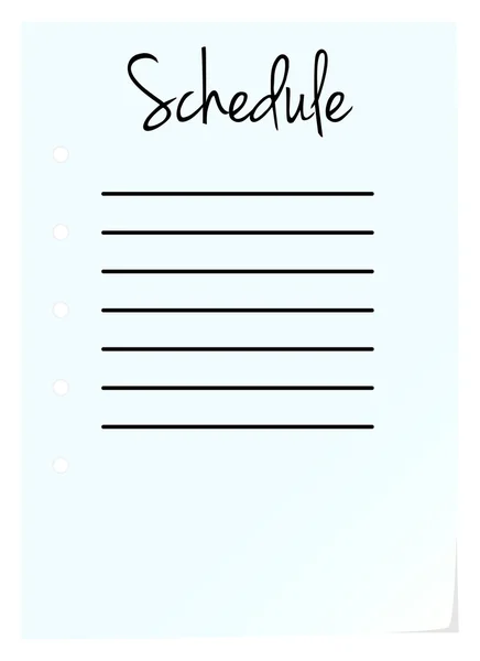 Schedule — Stock Vector