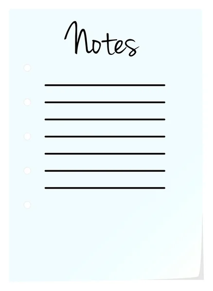 Note Pad Page — Stock Vector