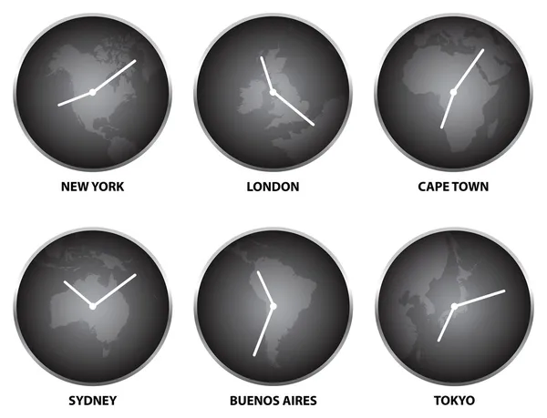 Fuseaux horaires — Image vectorielle