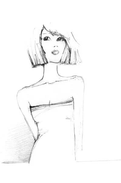 Girl Sketch — Stock Photo, Image