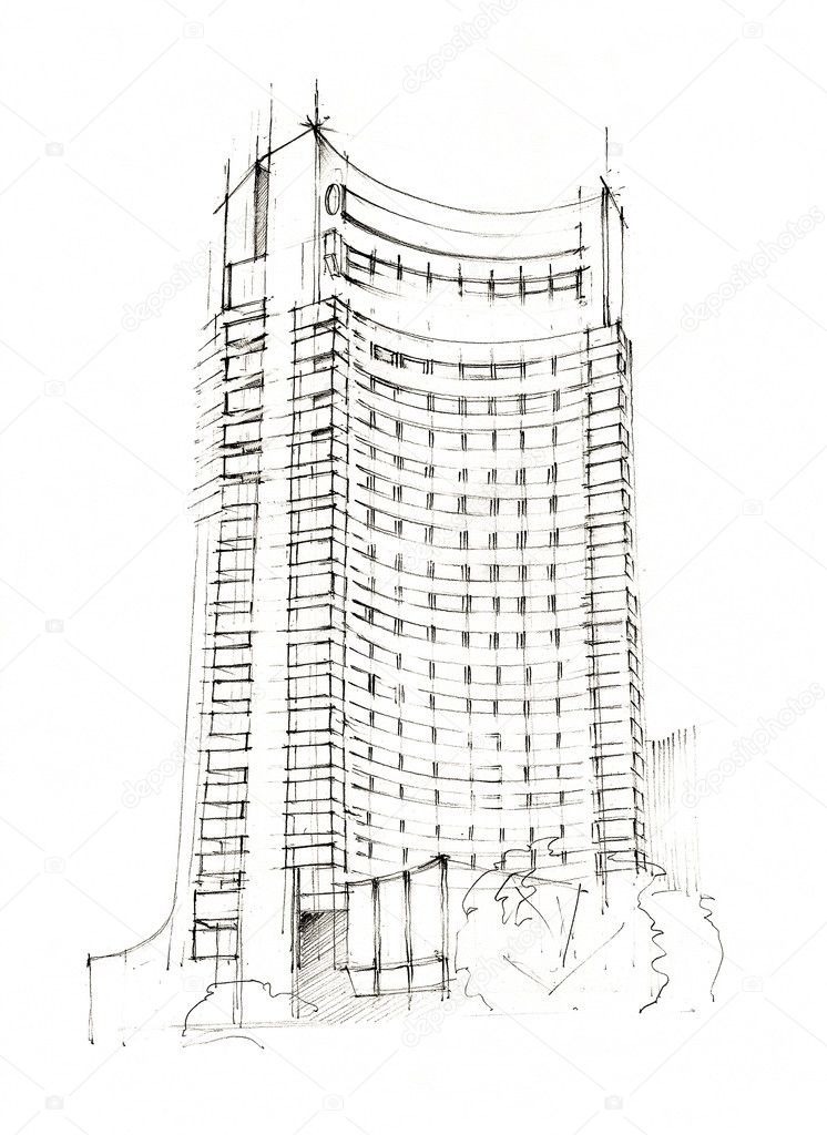 Sketch Of One Of The Buildings On A Side Street Background, Hotel Picture  Drawing, Hotel Powerpoint, Hotel Background Image And Wallpaper for Free  Download