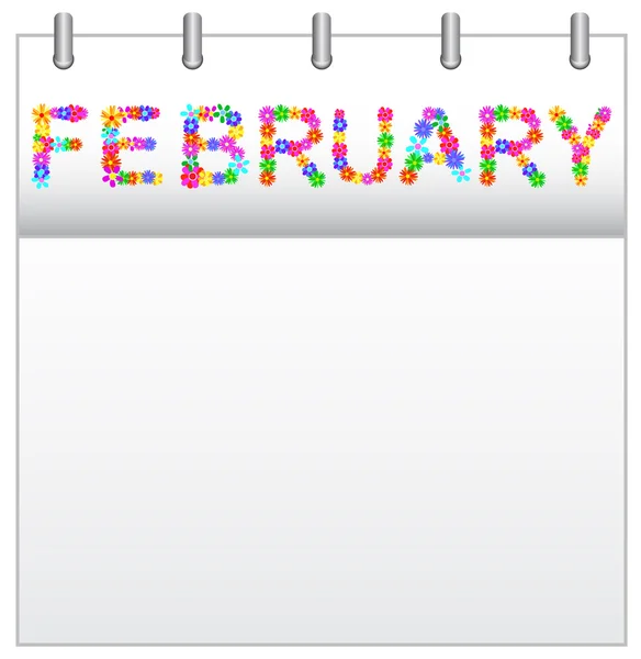 Calendario febrero — Vector de stock