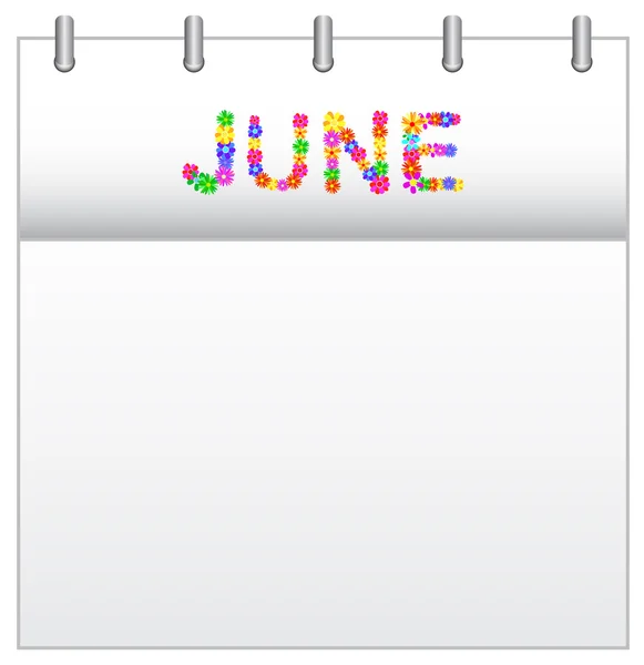 Calendario junio — Vector de stock