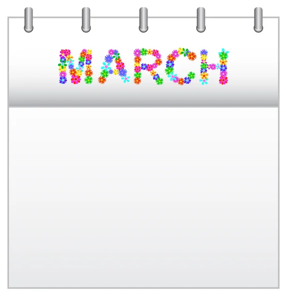 Calendario marzo — Vector de stock