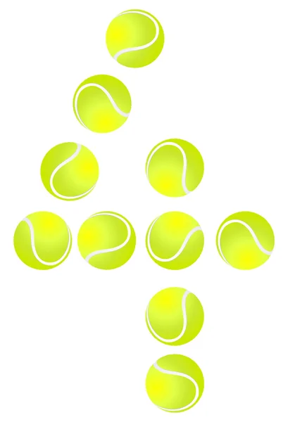 Pelota de tenis número 4 — Vector de stock