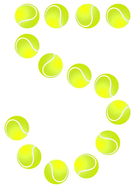 网球球号码 5 — 图库矢量图片