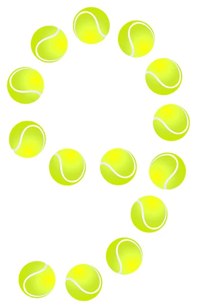 网球球号码 9 — 图库矢量图片