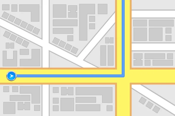 Město mapa cílová cesta — Stockový vektor