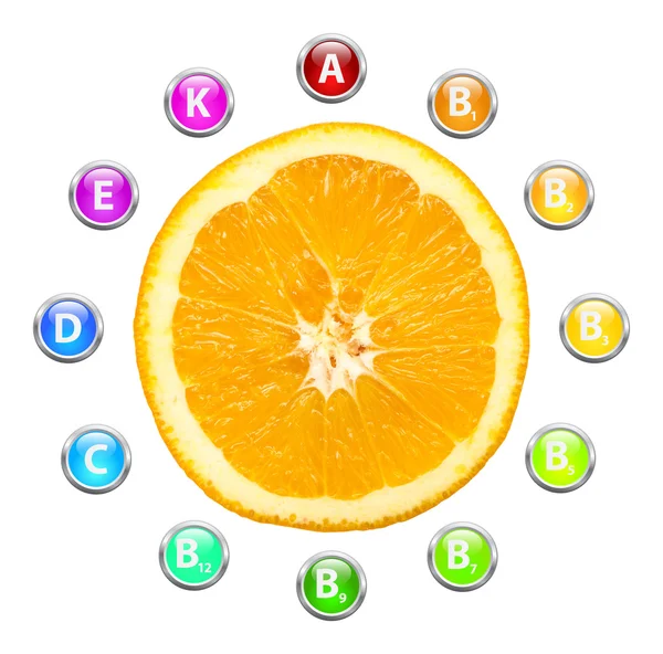 Zdravý život oranžové vitamíny — Stock fotografie