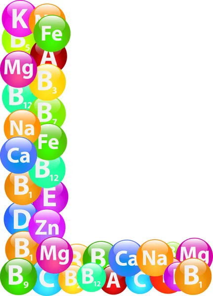 Vitaminbuchstabe l — Stockvektor