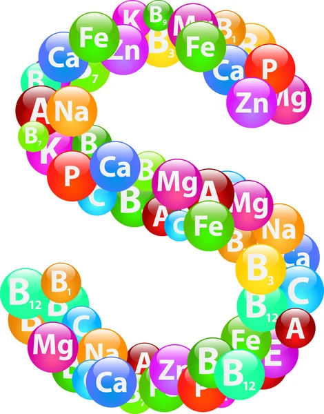 Vitamine Lettre S — Image vectorielle