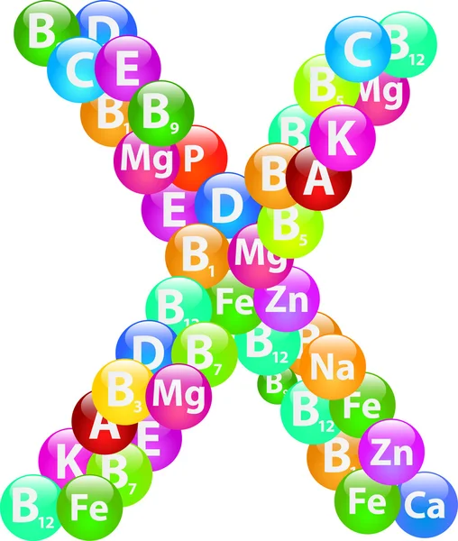 Carta Vitamina X — Vector de stock