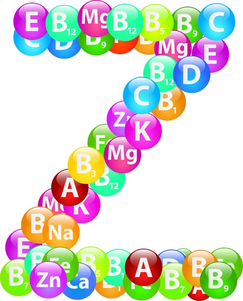 Vitamine alfabet z — Stockvector