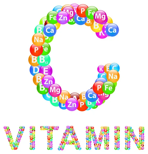 Vitamin C — Stockvektor