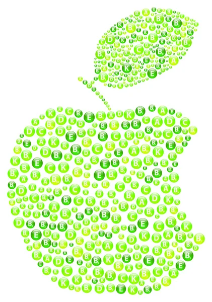Morso di mela verde — Vettoriale Stock